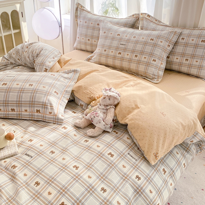 91家纺网 家纺一手货源 找家纺 凌鼎 2025新款多规格掉边13070全棉四件套时光记忆