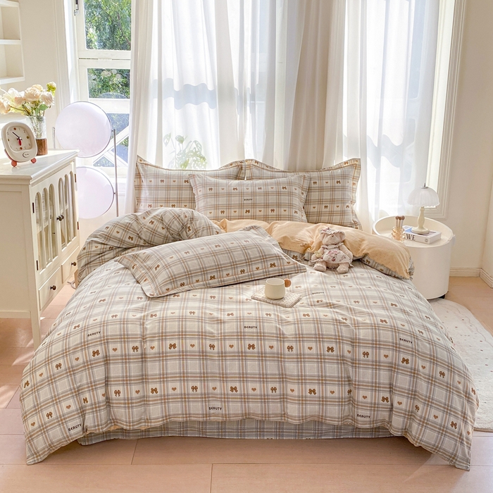 91家纺网 家纺一手货源 找家纺 凌鼎 2025新款多规格掉边13070全棉四件套时光记忆