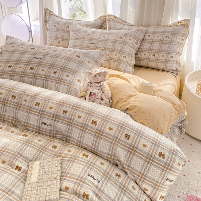 91家纺网 家纺一手货源 找家纺 凌鼎 2025新款多规格掉边13070全棉四件套时光记忆