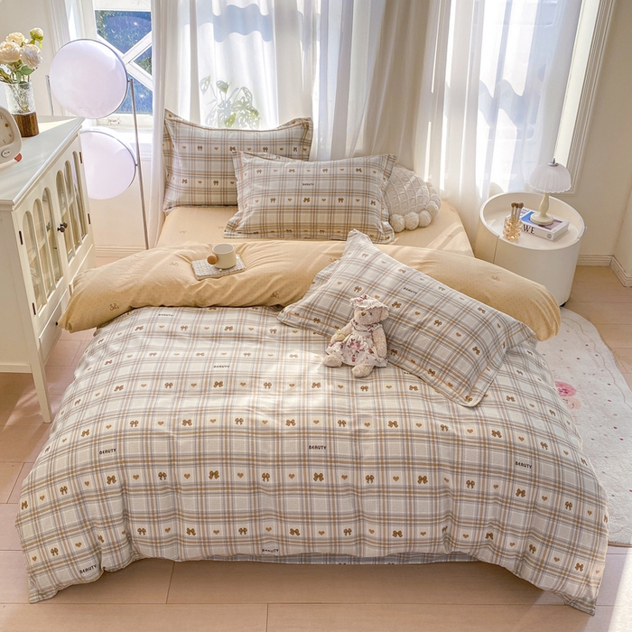 91家纺网 家纺一手货源 找家纺 凌鼎 2025新款多规格掉边13070全棉四件套时光记忆