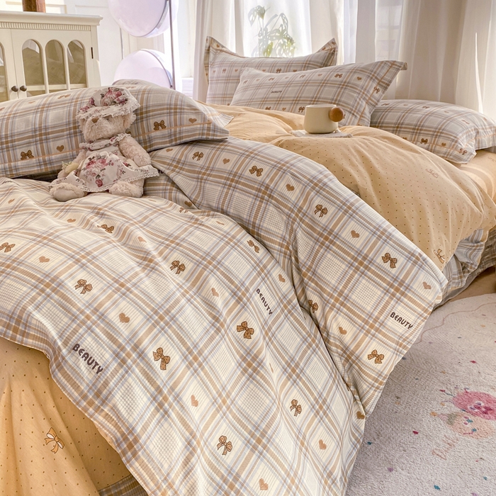 91家纺网 家纺一手货源 找家纺 凌鼎 2025新款多规格掉边13070全棉四件套时光记忆