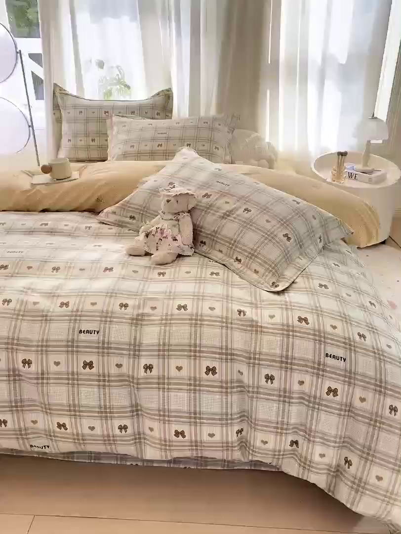 91家纺网 家纺一手货源 找家纺 凌鼎 2025新款多规格掉边13070全棉四件套时光记忆