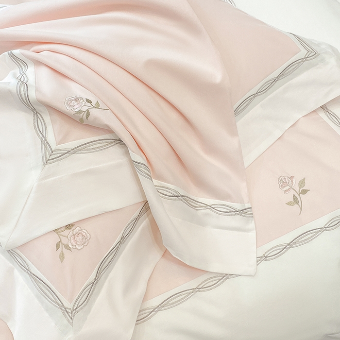 91家纺网 家纺一手货源 找家纺 丞音家纺 2025新款秋冬新款轻奢超细旦长绒棉细磨毛超柔加厚刺绣四件套纯棉全棉床单绣花床品床笠-艾薇尔系列 艾薇尔-桃花粉