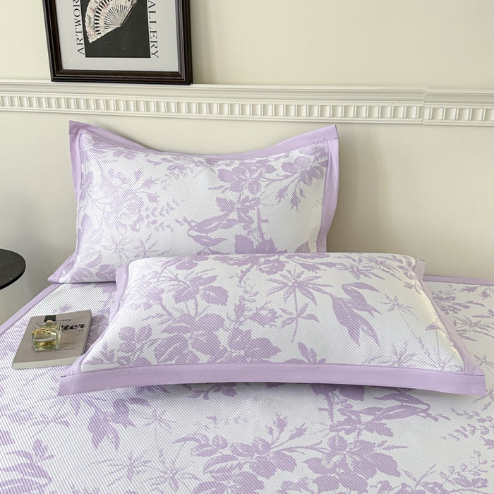 91家纺网 家纺一手货源 找家纺 宜代光年 2025新款数码印花冰藤席 床席-冰藤繁花 紫