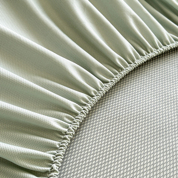 91家纺网 家纺一手货源 找家纺 宜代光年 2025新款数码印花冰藤席 床笠-冰藤繁花 绿