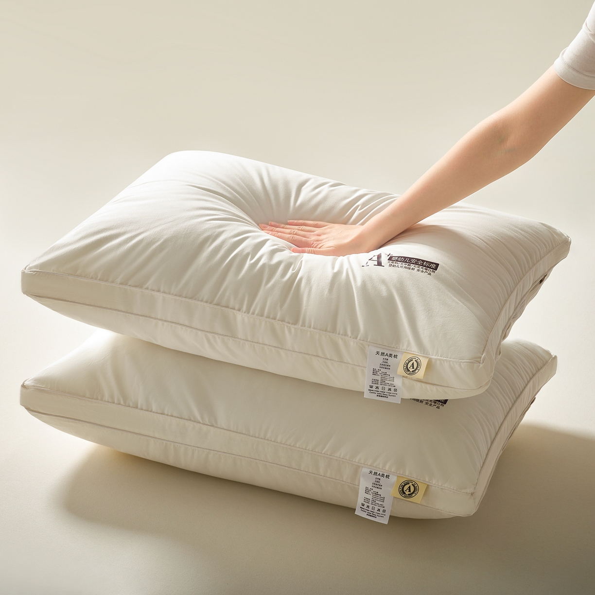 91家纺网 家纺一手货源 找家纺 鼎晟纺 2025新款棉语A类亲肤舒适枕学生成人枕头全棉枕芯 全棉双边款