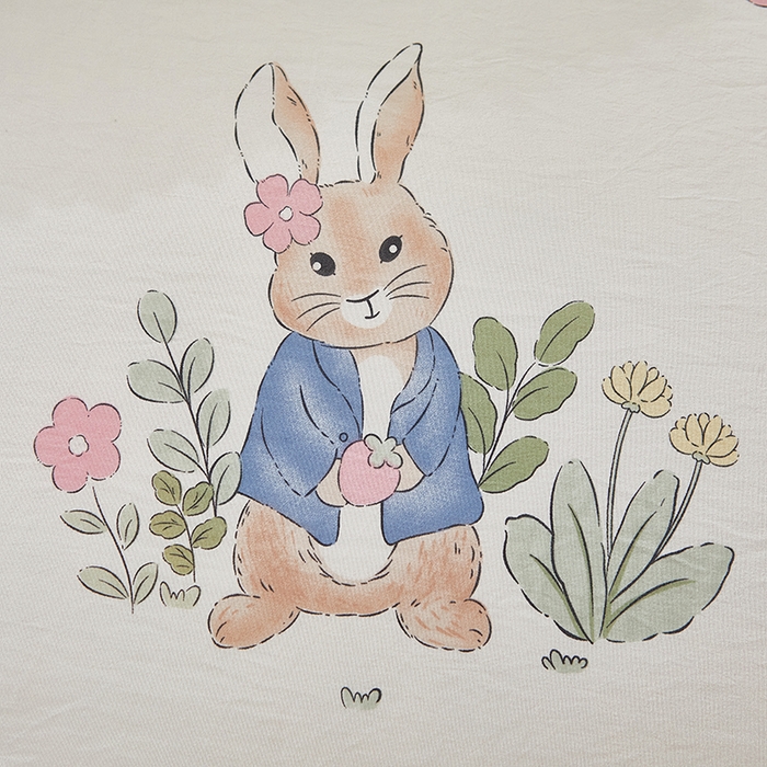 91家纺网 家纺一手货源 找家纺 中国龙家纺 2023新款A类水洗棉豆豆绒加厚冬被 花园兔