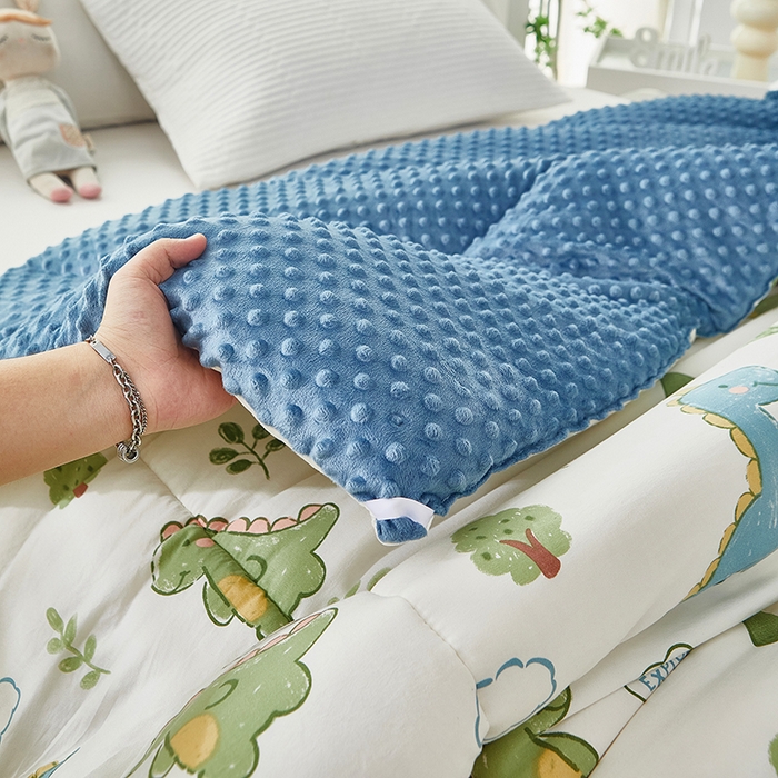 91家纺网 家纺一手货源 找家纺 中国龙家纺 2023新款A类水洗棉豆豆绒加厚冬被 恐龙乐园