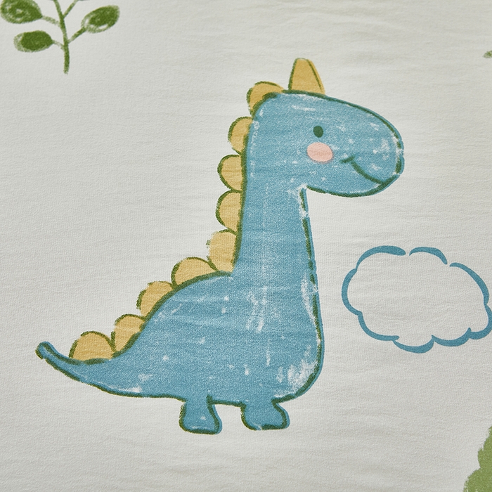 91家纺网 家纺一手货源 找家纺 中国龙家纺 2023新款A类水洗棉豆豆绒加厚冬被 恐龙乐园