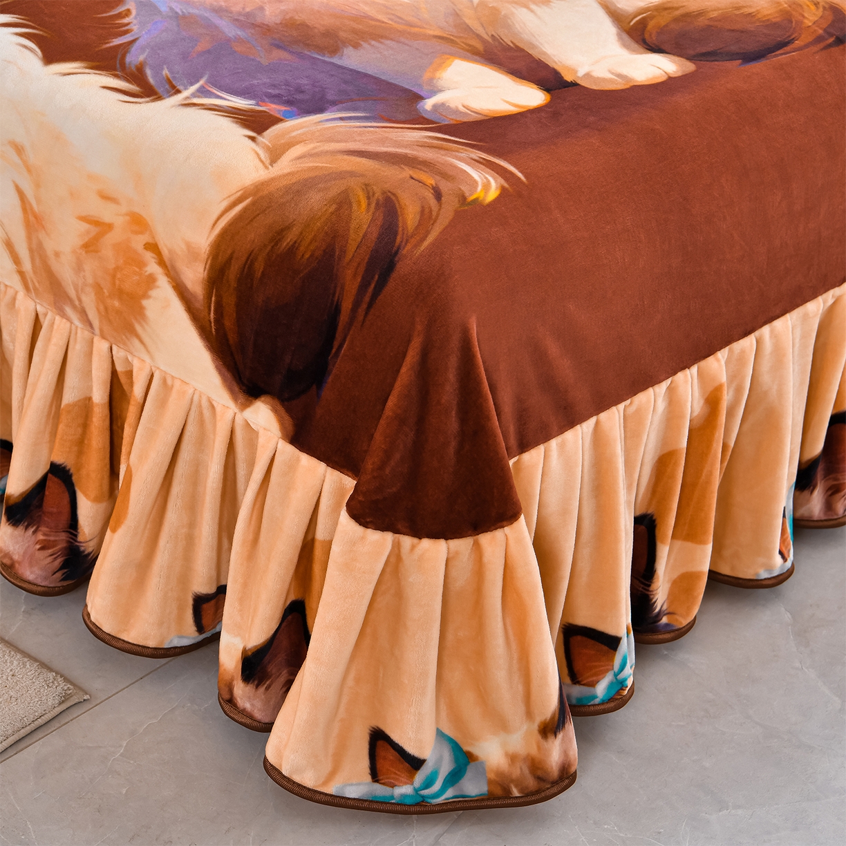 91家纺网 家纺一手货源 找家纺 缘莉娜家纺 2025高克重8斤牛奶绒四件套金貂绒法莱绒加厚保暖直播电商爆款 布偶喵