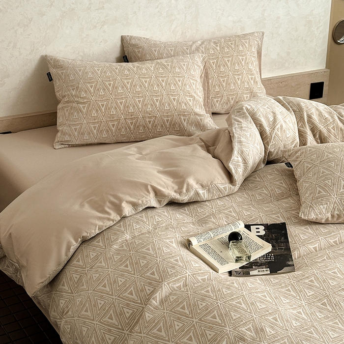 91家纺网 家纺一手货源 找家纺 宜代光年 2025新款色织水洗棉提花四件套（第一批） 岸堤-米