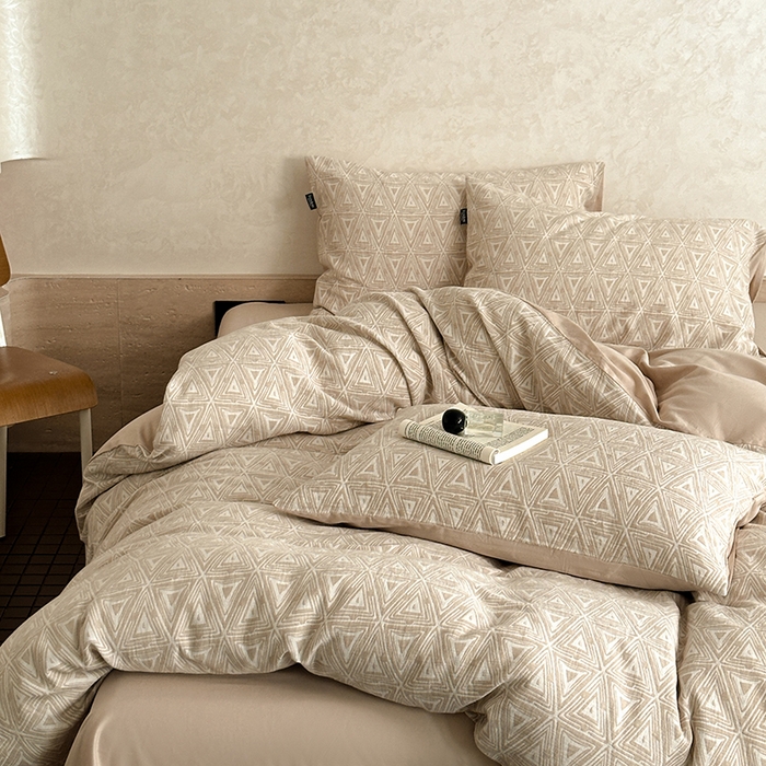 91家纺网 家纺一手货源 找家纺 宜代光年 2025新款色织水洗棉提花四件套（第一批） 岸堤-米