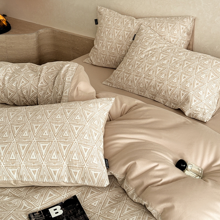 91家纺网 家纺一手货源 找家纺 宜代光年 2025新款色织水洗棉提花四件套（第一批） 岸堤-米