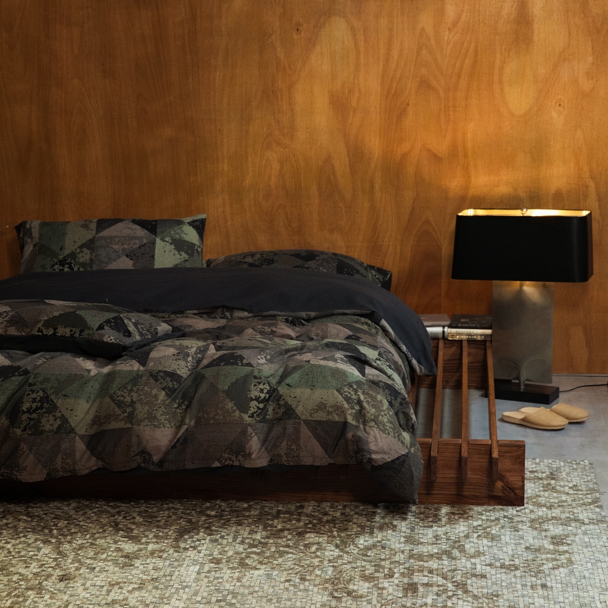 91家纺网 家纺一手货源 找家纺 （总）山舍家居 2025新款全棉纯棉色织提花磨毛四件套-弥岛