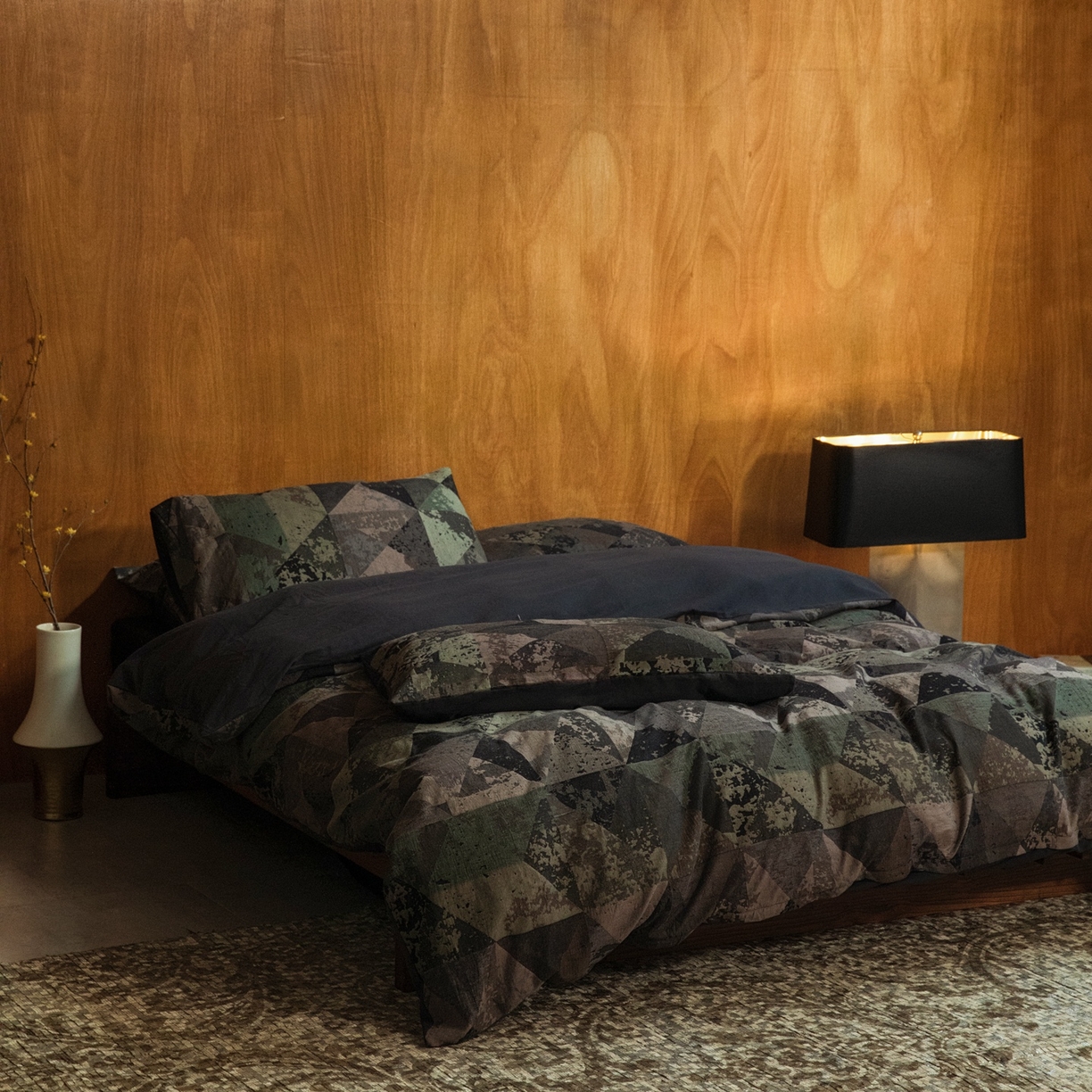 91家纺网 家纺一手货源 找家纺 （总）山舍家居 2025新款全棉纯棉色织提花磨毛四件套-弥岛