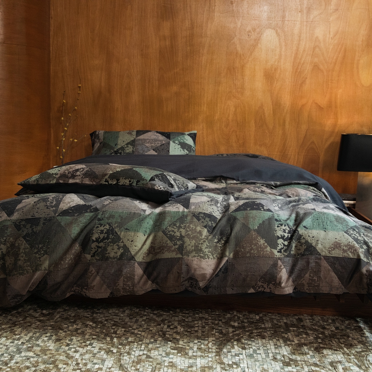 91家纺网 家纺一手货源 找家纺 （总）山舍家居 2025新款全棉纯棉色织提花磨毛四件套-弥岛