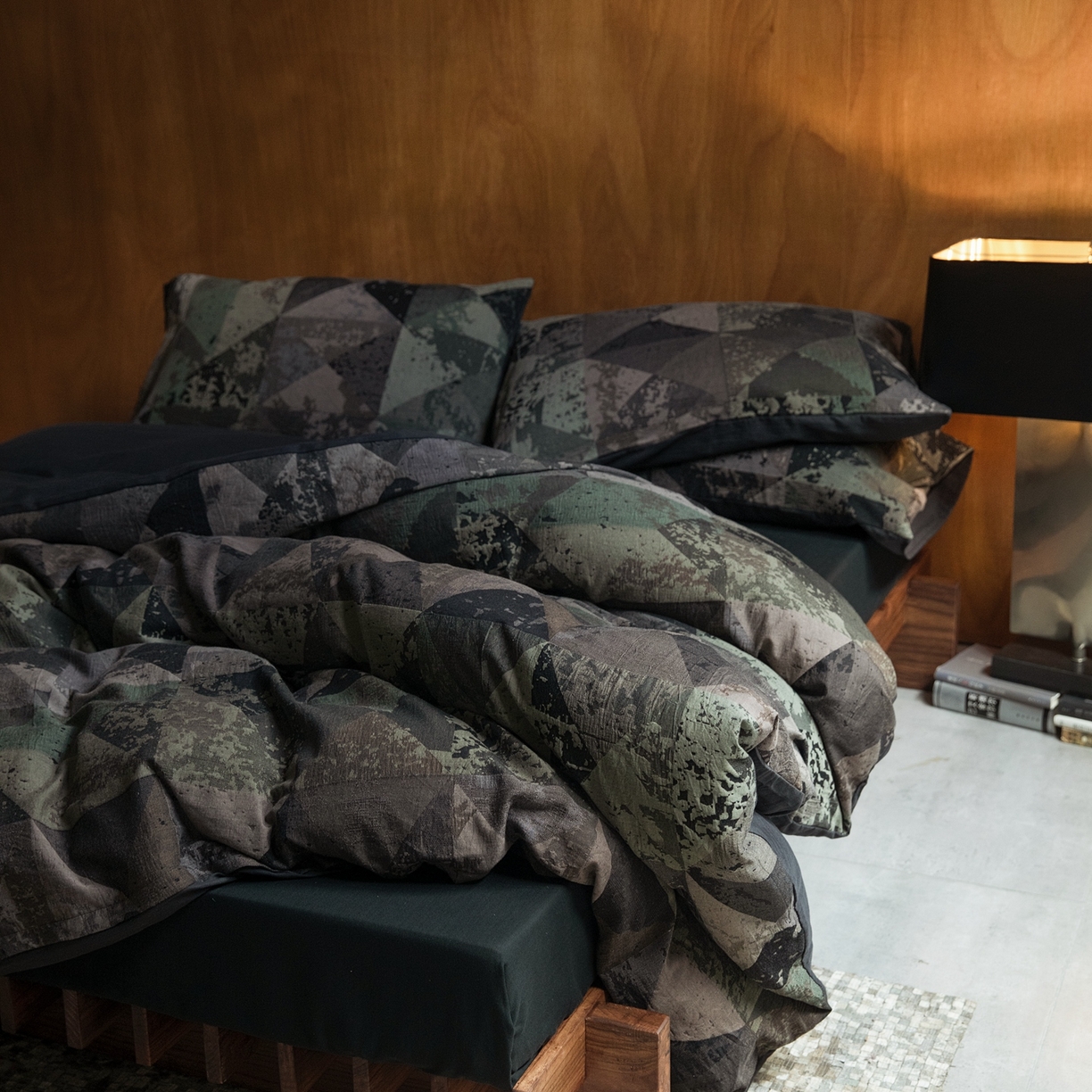 91家纺网 家纺一手货源 找家纺 （总）山舍家居 2025新款全棉纯棉色织提花磨毛四件套-弥岛