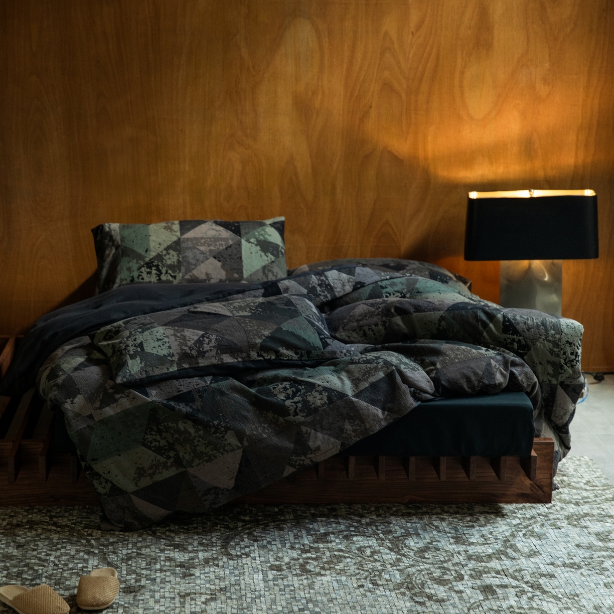 91家纺网 家纺一手货源 找家纺 （总）山舍家居 2025新款全棉纯棉色织提花磨毛四件套-弥岛