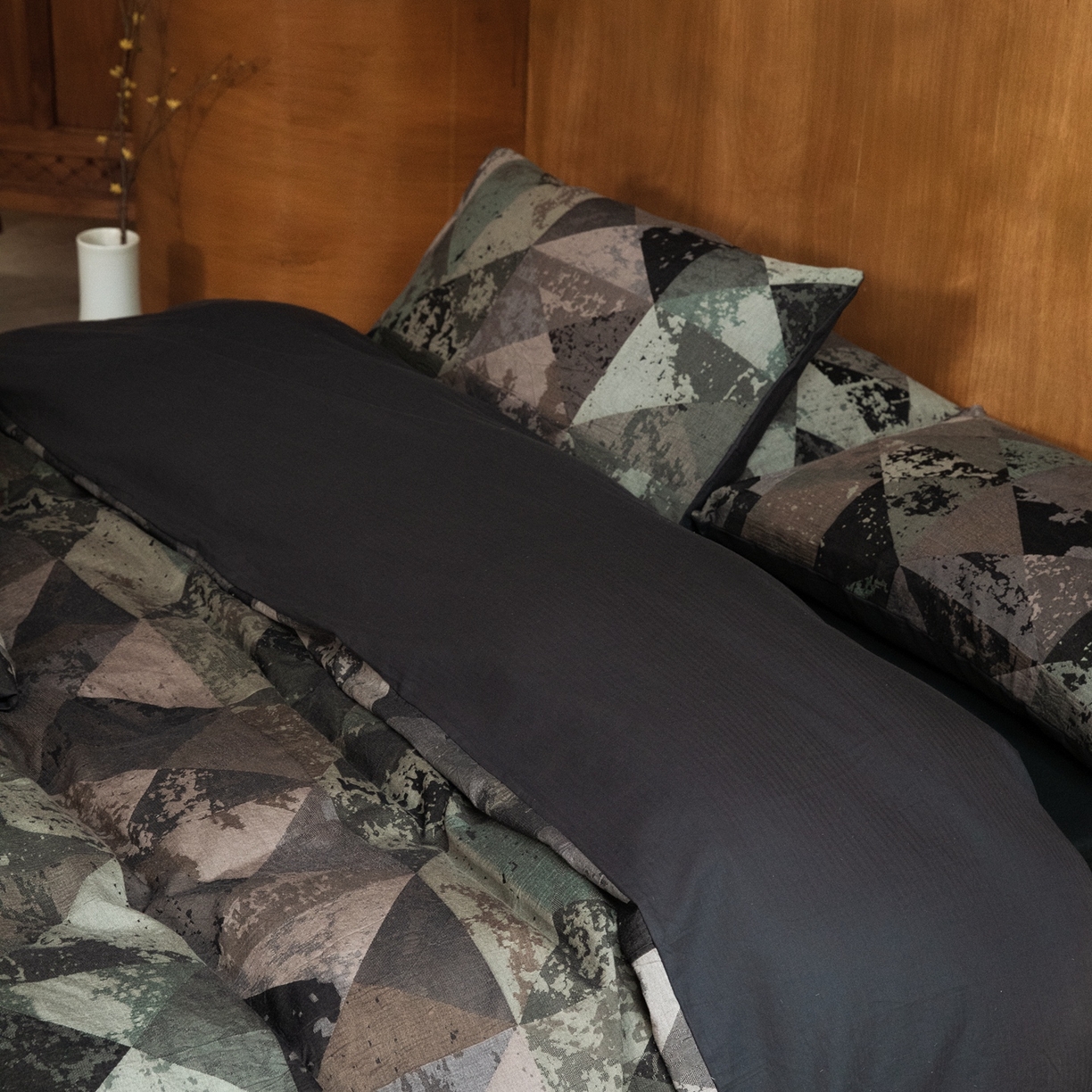 91家纺网 家纺一手货源 找家纺 （总）山舍家居 2025新款全棉纯棉色织提花磨毛四件套-弥岛