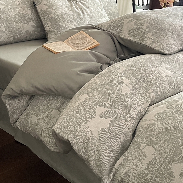 宜代光年 2025新款色织水洗棉提花四件套（第一批） 红木林 森林绿