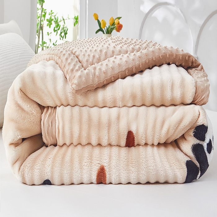 91家纺网 家纺一手货源 找家纺 【12.13周六秒杀 三人助力49.9带回家】双面可用兔毛绒豆豆被被子被芯