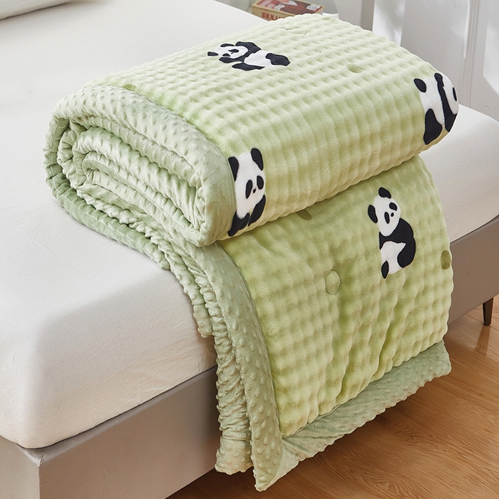 91家纺网 家纺一手货源 找家纺 （总）中国龙家纺 2025新款双面可用兔毛绒豆豆被被子被芯