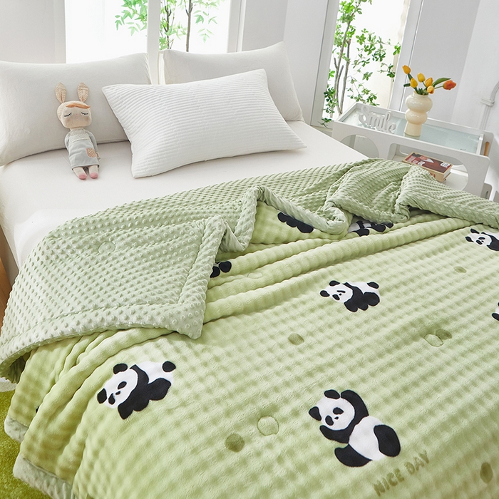 91家纺网 家纺一手货源 找家纺 （总）中国龙家纺 2025新款双面可用兔毛绒豆豆被被子被芯