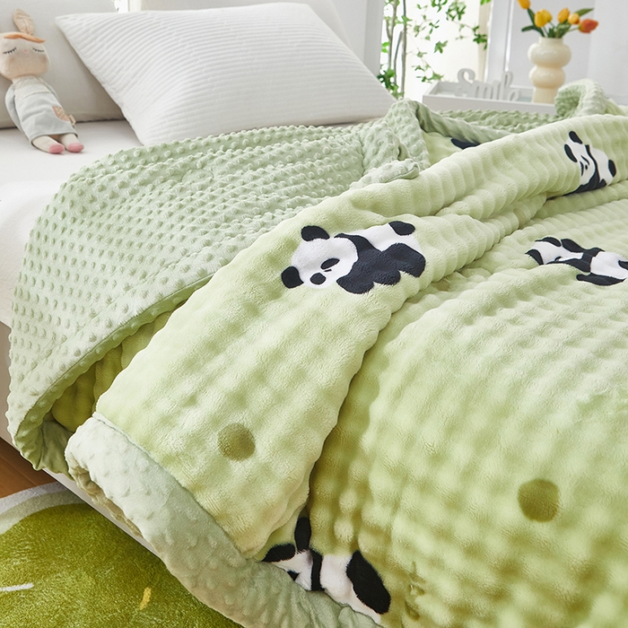 91家纺网 家纺一手货源 找家纺 （总）中国龙家纺 2025新款双面可用兔毛绒豆豆被被子被芯