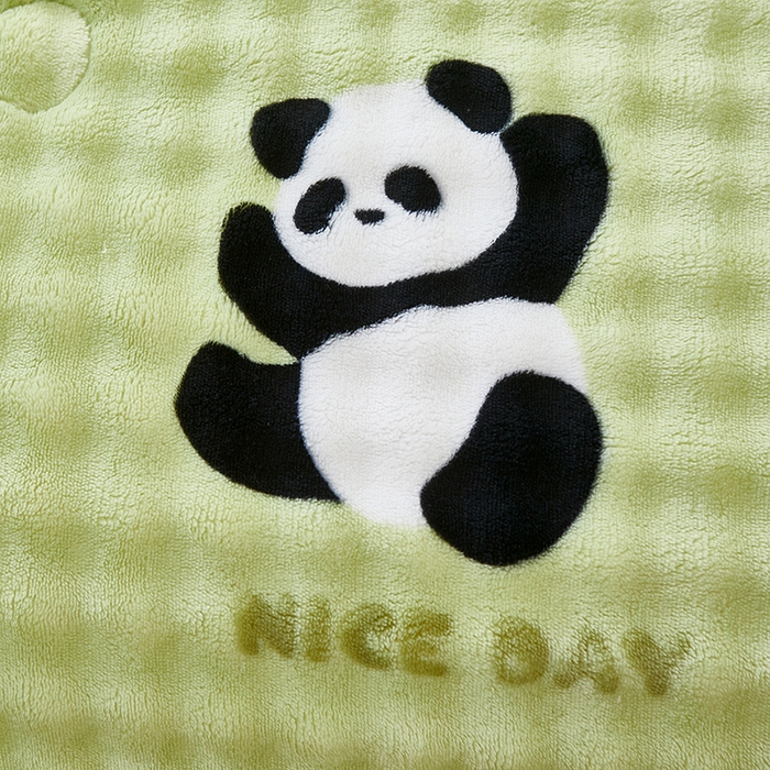 91家纺网 家纺一手货源 找家纺 中国龙家纺 2025新款双面可用兔毛绒豆豆被被子被芯 熊猫点点-绿