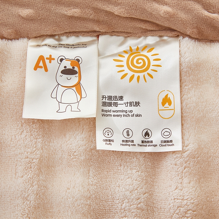 91家纺网 家纺一手货源 找家纺 中国龙家纺 2025新款双面可用兔毛绒豆豆被被子被芯 熊猫点点-咖