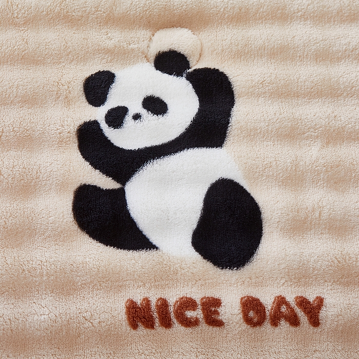 91家纺网 家纺一手货源 找家纺 中国龙家纺 2025新款双面可用兔毛绒豆豆被被子被芯 熊猫点点-咖