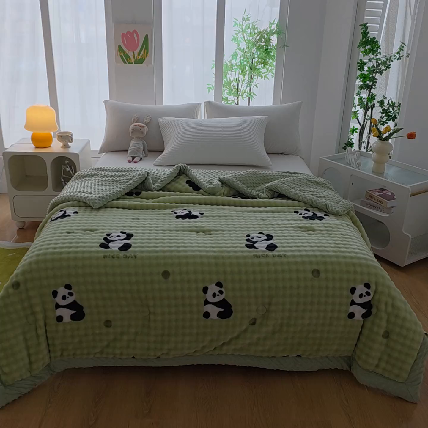 91家纺网 家纺一手货源 找家纺 【12.13周六秒杀 三人助力49.9带回家】双面可用兔毛绒豆豆被被子被芯