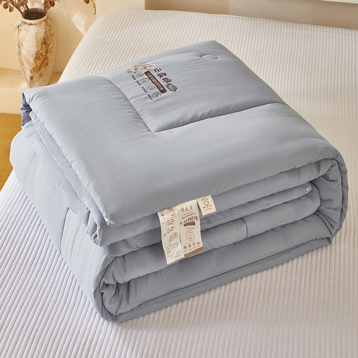 91家纺网 家纺一手货源 找家纺 中国龙家纺 2025新款亲肤水洗棉棉花被被子被芯 云眠-蓝