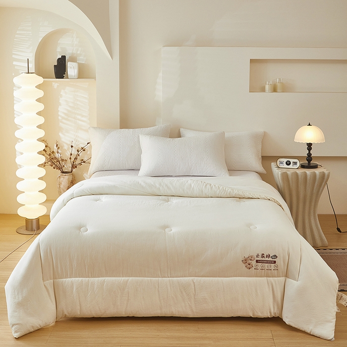 91家纺网 家纺一手货源 找家纺 中国龙家纺 2025新款亲肤水洗棉棉花被被子被芯 云眠-米