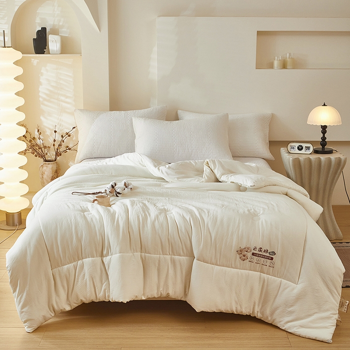 91家纺网 家纺一手货源 找家纺 中国龙家纺 2025新款亲肤水洗棉棉花被被子被芯 云眠-米