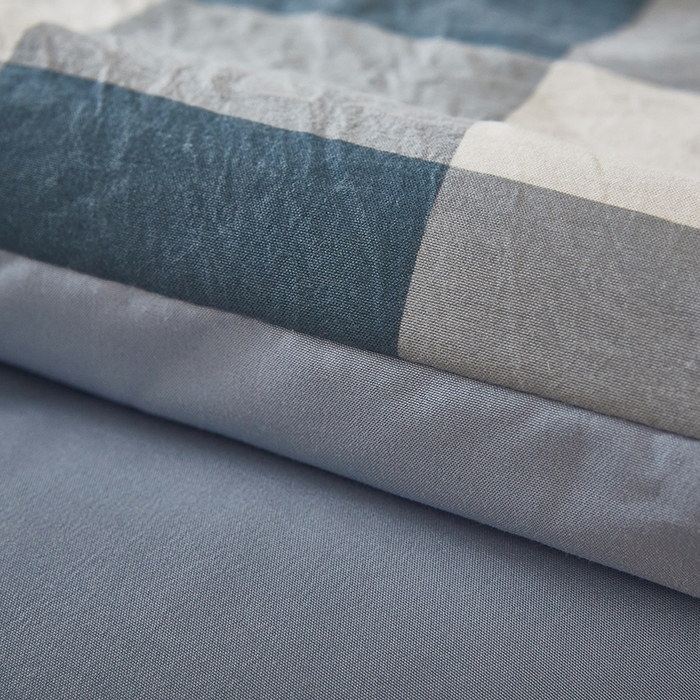 91家纺网 家纺一手货源 找家纺 中国龙家纺 2025新款亲肤水洗棉棉花被被子被芯 蓝中格