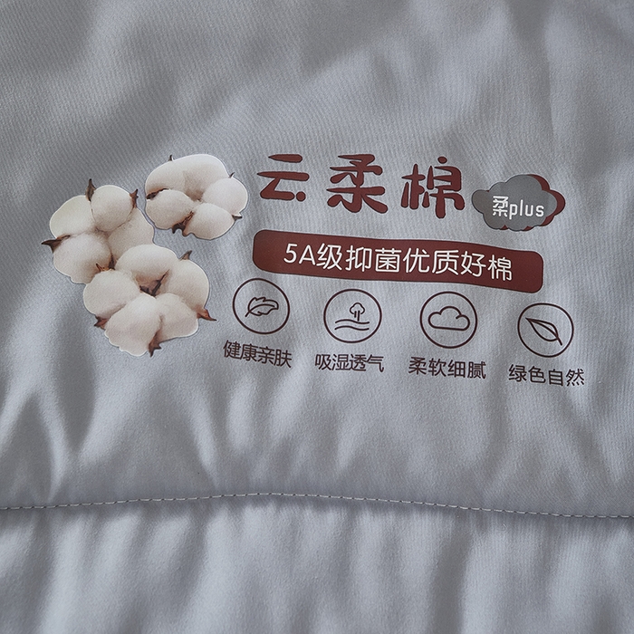 91家纺网 家纺一手货源 找家纺 中国龙家纺 2025新款亲肤水洗棉棉花被被子被芯 云眠-蓝