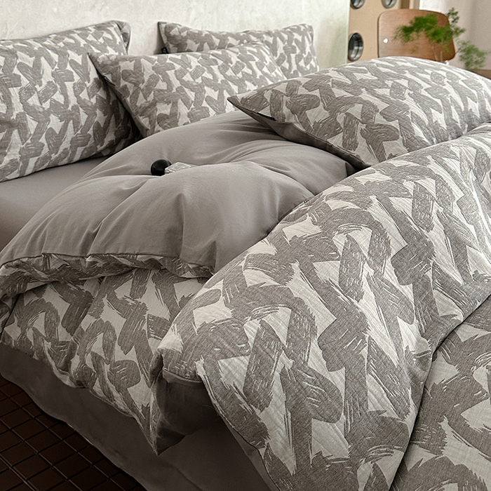 宜代光年 2025新款色织水洗棉提花四件套（第一批） 温差-灰