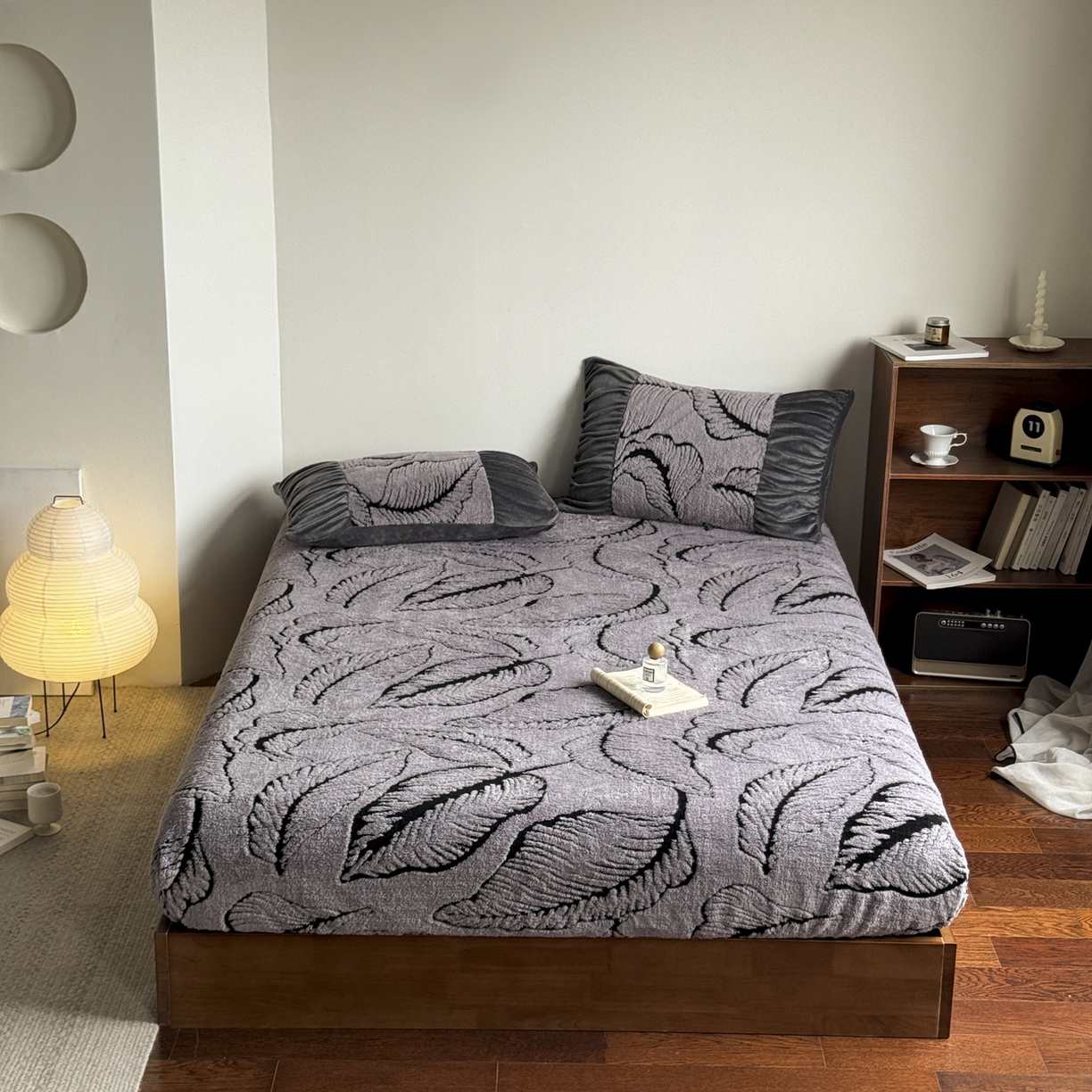 91家纺网 家纺一手货源 找家纺 新印象 2025新款阳离子绒保暖床笠 阳离子绒-樊林灰