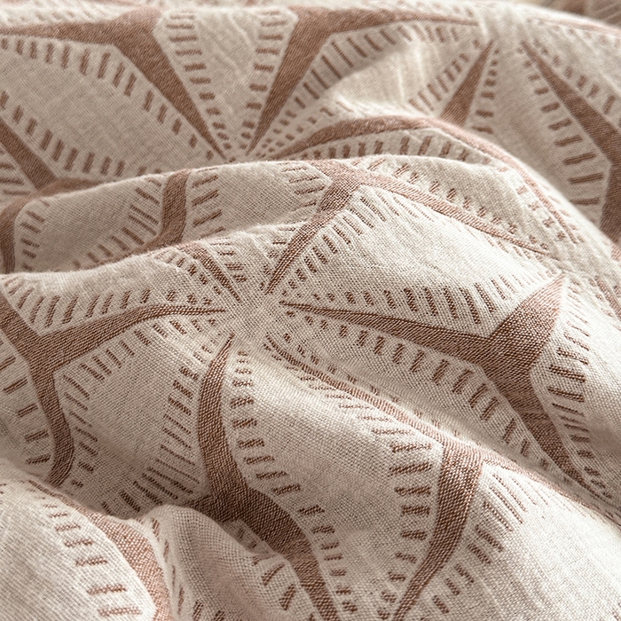 91家纺网 家纺一手货源 找家纺 宜代光年 2025新款色织水洗棉提花四件套（第一批） 雪片花-暖橘