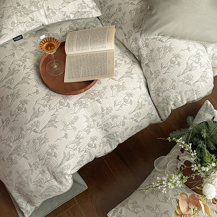 91家纺网 家纺一手货源 找家纺 宜代光年 2025新款色织水洗棉提花四件套（第一批） 言柒 森林绿