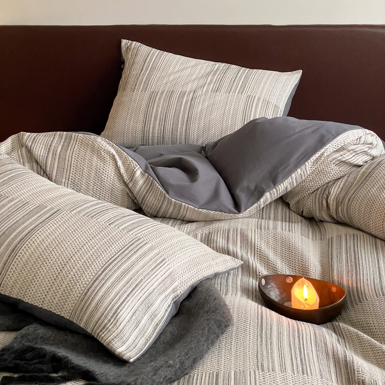 91家纺网 家纺一手货源 找家纺 （总）旷野 2025新款全棉华夫格提花磨毛四件套