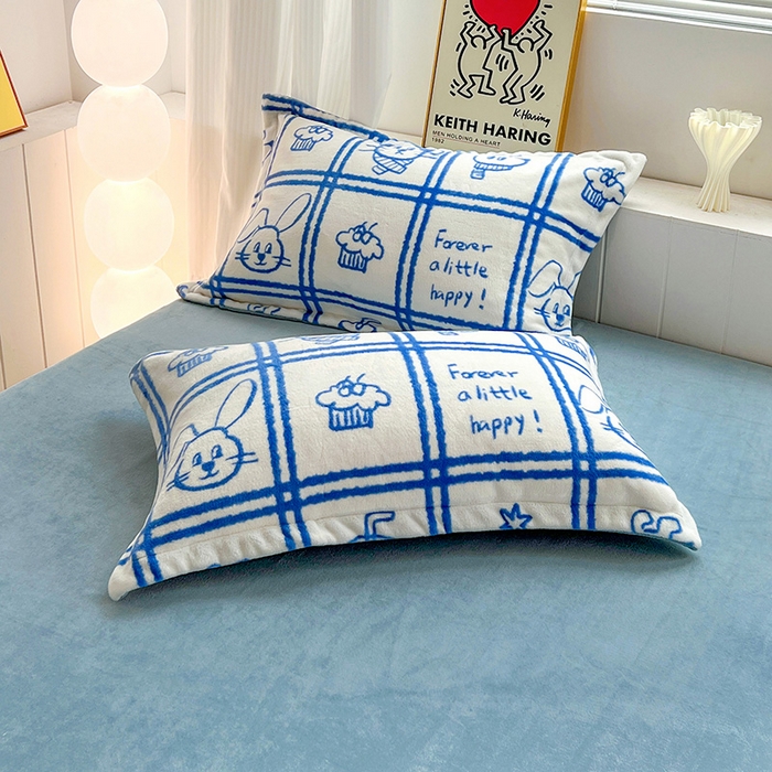 91家纺网 家纺一手货源 找家纺 简一 2025新款小清新牛奶绒印花四件套-卡通系列派对乐园