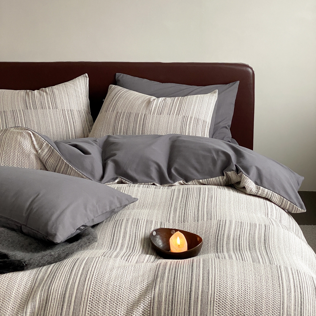 91家纺网 家纺一手货源 找家纺 （总）旷野 2025新款全棉华夫格提花磨毛四件套