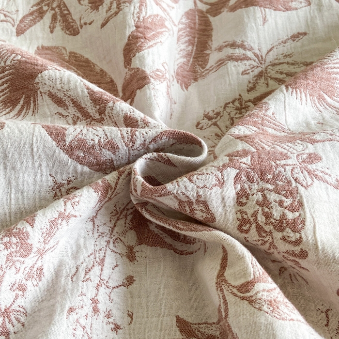 91家纺网 家纺一手货源 找家纺 宜代光年 2025新款色织水洗棉提花四件套（第一批） 枝繁叶茂-橘