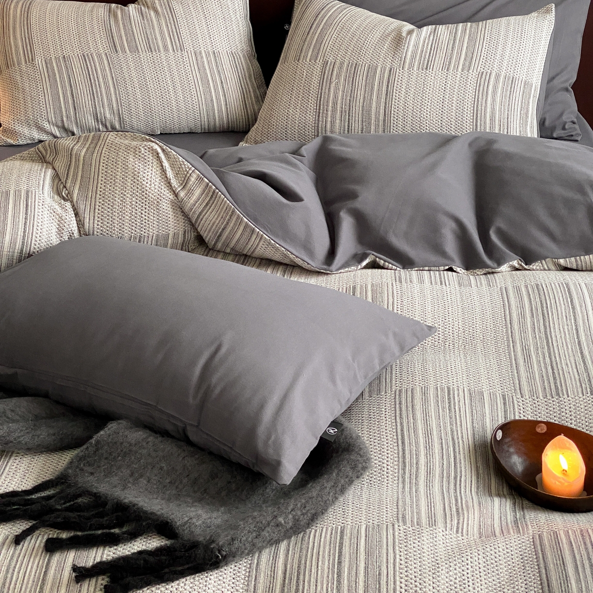 91家纺网 家纺一手货源 找家纺 （总）旷野 2025新款全棉华夫格提花磨毛四件套