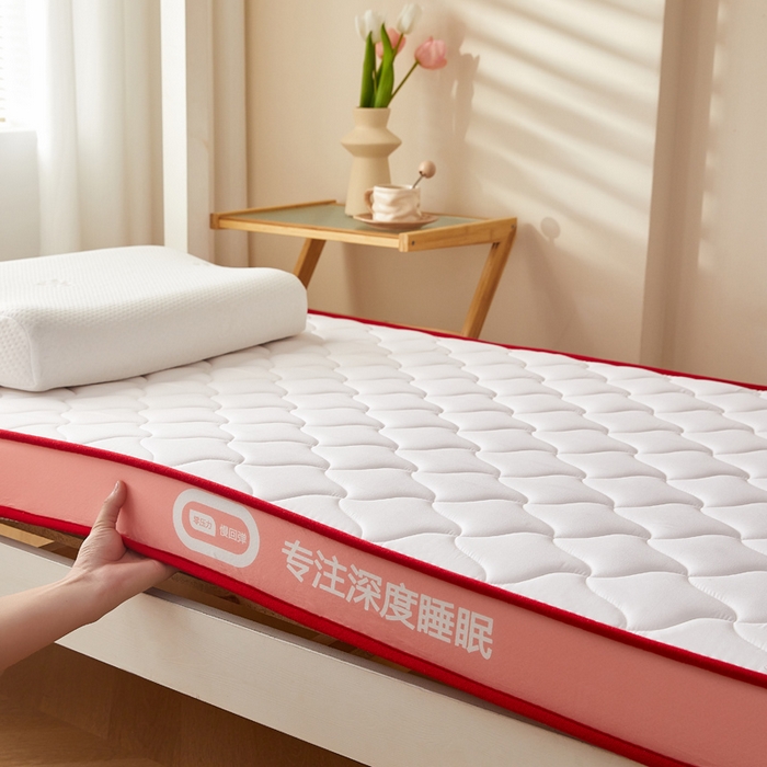 91家纺网 家纺一手货源 找家纺 鹿辉家居（原吉欧力） 2025新款牛奶丝记忆棉床垫-学生款 舒适红