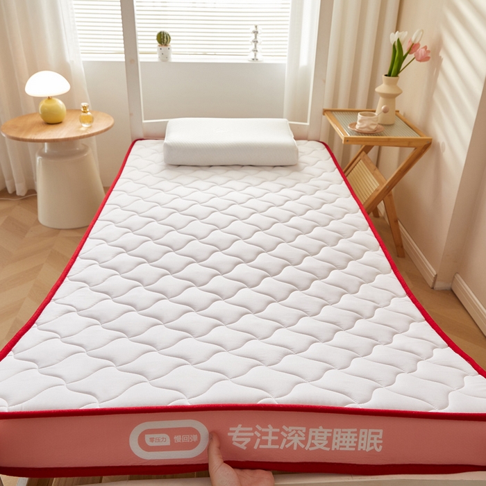 91家纺网 家纺一手货源 找家纺 鹿辉家居（原吉欧力） 2025新款牛奶丝记忆棉床垫-学生款 舒适红