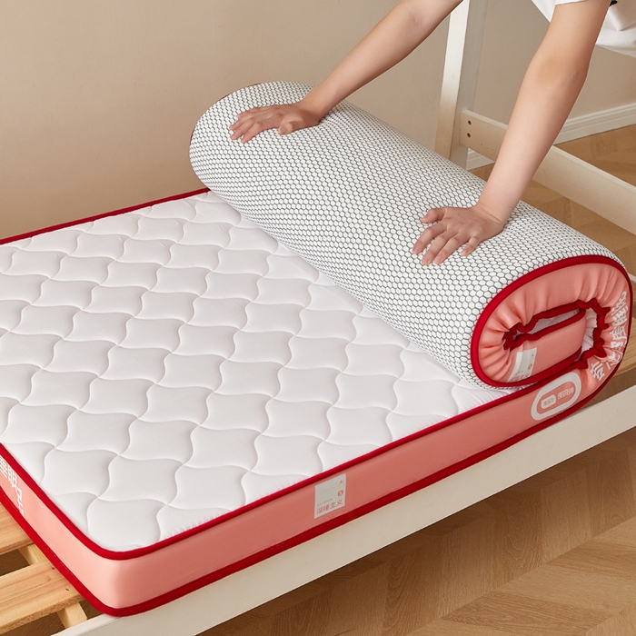 91家纺网 家纺一手货源 找家纺 鹿辉家居（原吉欧力） 2025新款牛奶丝记忆棉床垫-学生款 舒适红