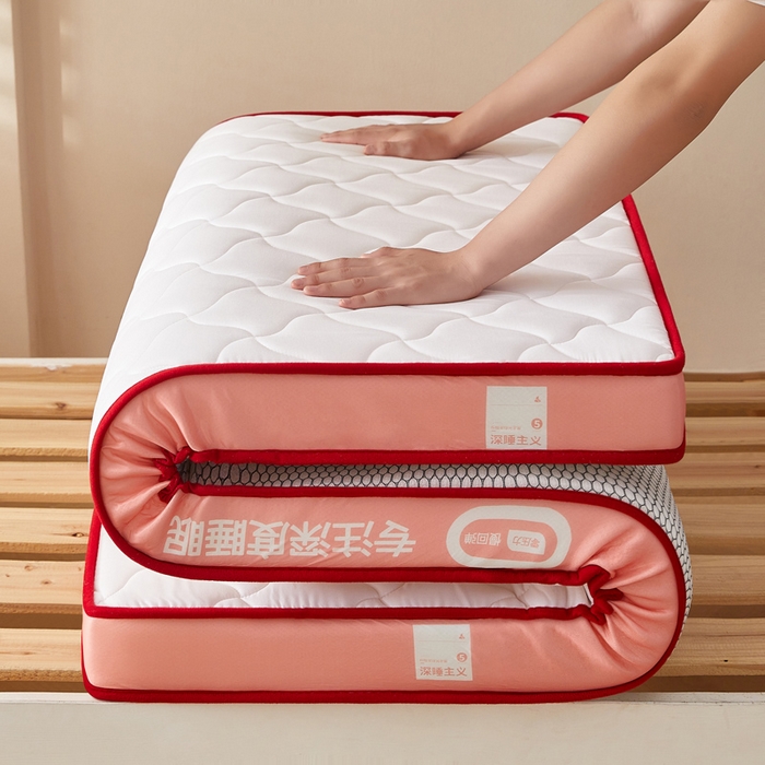 91家纺网 家纺一手货源 找家纺 鹿辉家居（原吉欧力） 2025新款牛奶丝记忆棉床垫-学生款 舒适红